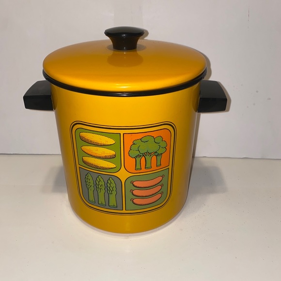 Vintage Multi-Purpose 4 Qt Cooker Yellow Orange Green by US Stamping Retro MCM - Picture 11 of 11